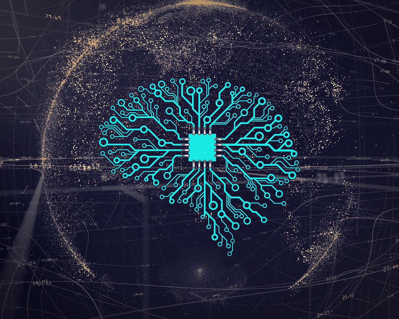 Illustration of a circuit-board brain representing artificial intelligence
